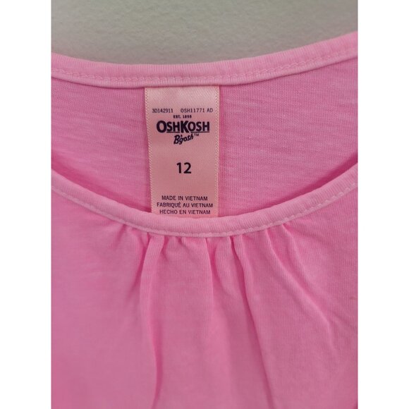 OshKosh BGosh Girls Pink Ruffle Sleeve Top Size 12 - Picture 3 of 5